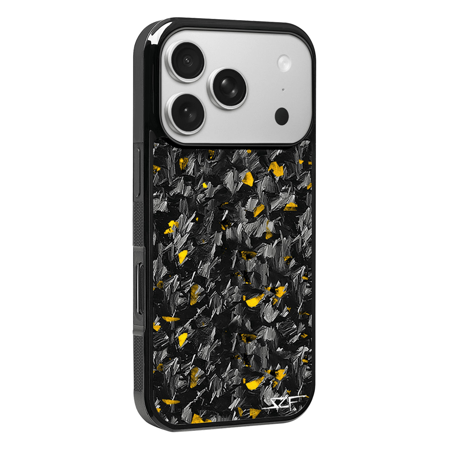 iPhone | Gold Flake Real Forged Carbon Fiber Phone Case | CLASSIC Series