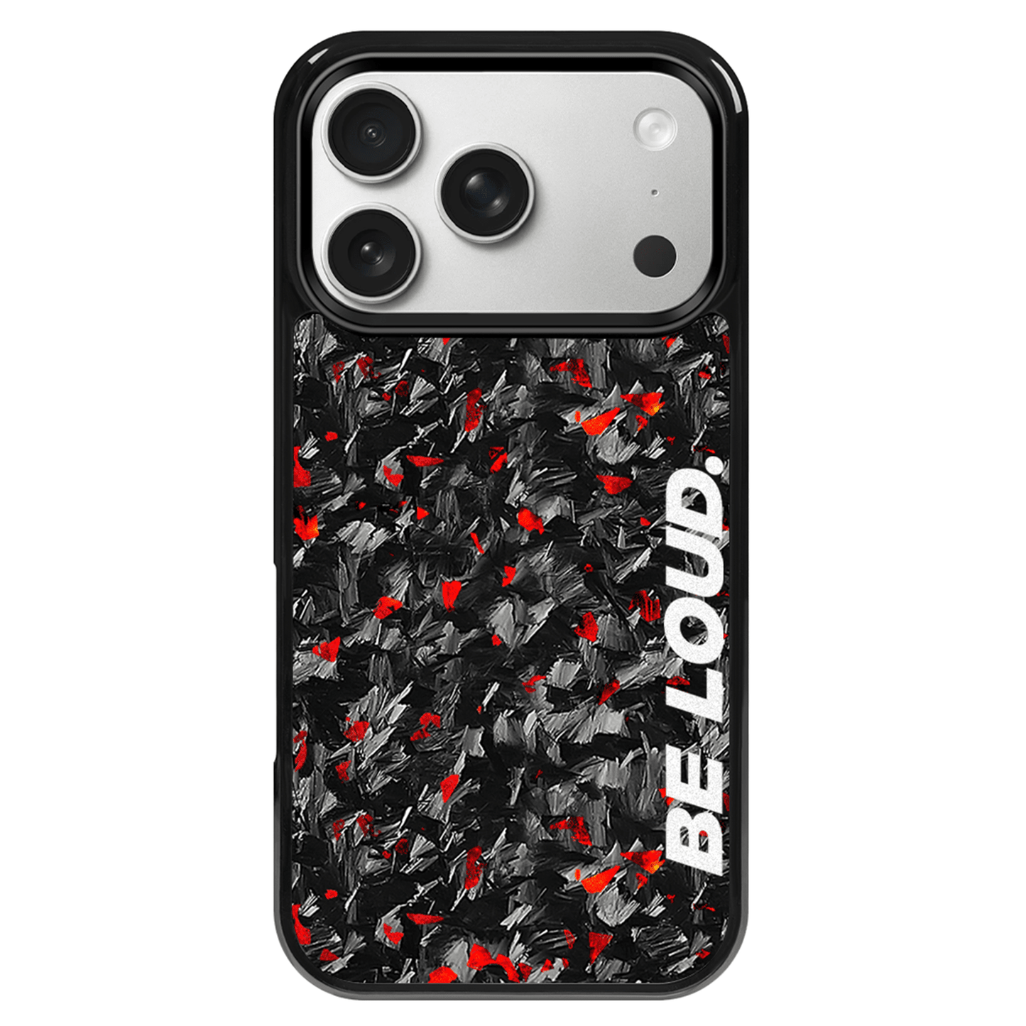 iPhone | Red Flake Real Forged Carbon Fiber Case | BE LOUD. x SCF